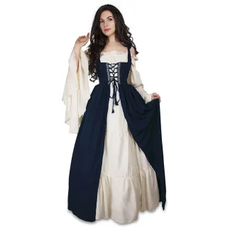 chinese dress ladies Bavarian Elegance in Brown: Traditional Long Brown German Dirndl Dress Set main image 1